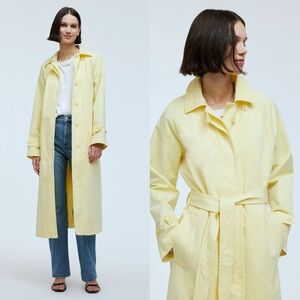 Madewell Belted Trench Coat in Yellow Candlelight Size XXS NWT